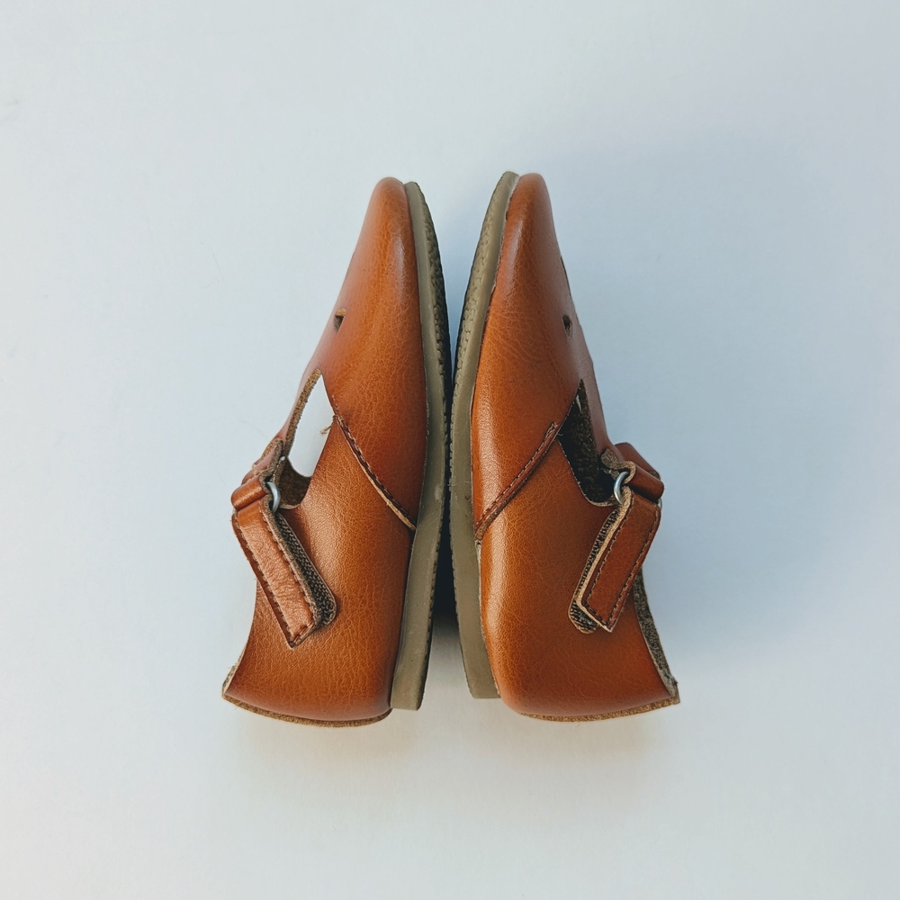 Zara Brown Leather T-bars 21 (5.5) - Picture 4 of 4
